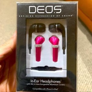 DEOS headphones iPhone/iPad & 2 extra bling covers